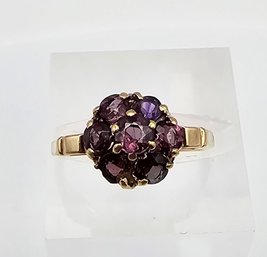 Amethyst 10K Gold Cocktail Ring Size 6.5 2.4 G