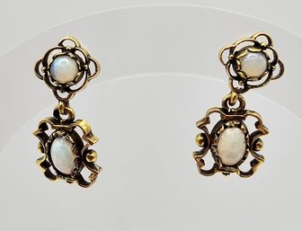 Opal 10K Gold Earrings 3.2 G