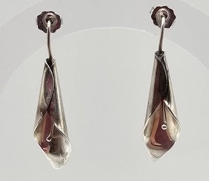 Sterling Silver Calla Lilly Earrings 3.4 G
