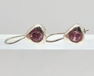 Rhinestone Sterling Silver Drop Dangle Earrings 2.8 G
