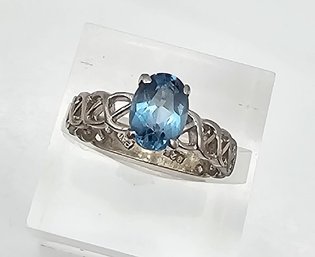 'PAD' Topaz Sterling Silver Cocktail Ring Size 5.75, 2.7 G