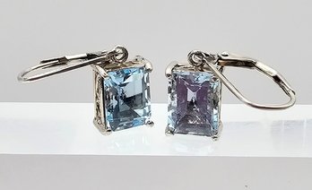 'Avon' Topaz Sterling Silver Drop Dangle Earrings 3.5 G