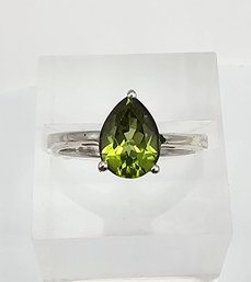 'TGGC' Peridot Sterling Silver Cocktail Ring Size 5.75 2.9 G