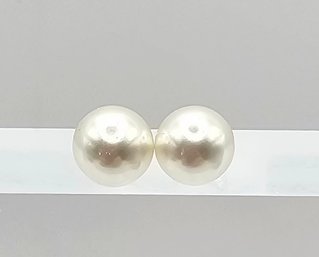Pearl Sterling Silver Earrings 1.8 G
