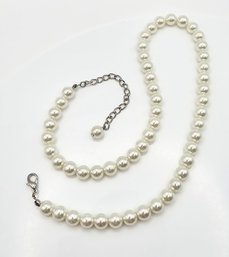 Pearl Sterling Silver Necklace 36.2 G