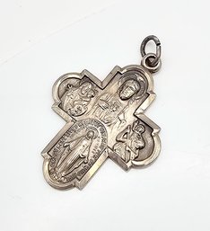 Sterling Silver Religious Cross Pendant 5.9 G