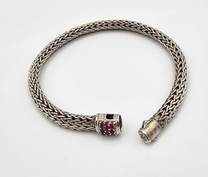 'M' Sterling Silver Wheat Chain Bracelet 26.6 G