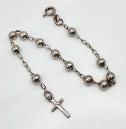 Sterling Silver Rosary Bracelet 5.5 G
