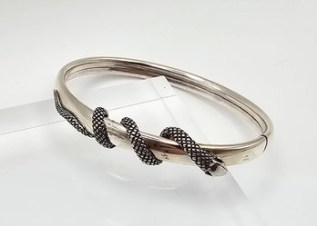 'KV' Sterling Silver Snake Bangle Bracelet 13 G