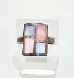 'R&G' Mother Of Pearl Sterling Silver Ring Size 7.25 4.5 G