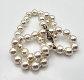 Pearl Sterling Silver Necklace 32.2 G