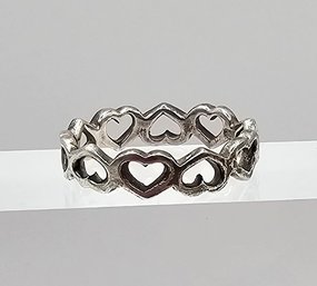 Sterling Silver Heart Ring Size 5 1.9 G