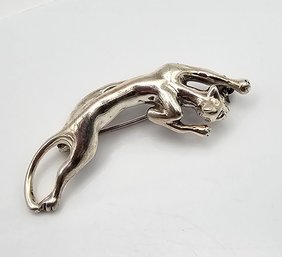Sterling Silver Panther Brooch 7.7 G