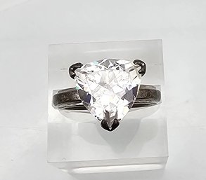 Ross Simons Cubic Zirconia Sterling Silver Solitaire Ring Size 6.5 5.3 G