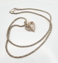 Sterling Silver Heart Necklace 11.3 G