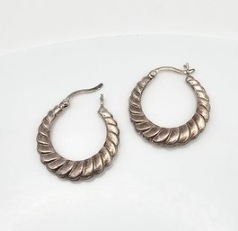 Sterling Silver Hoop Earrings 2.9 G