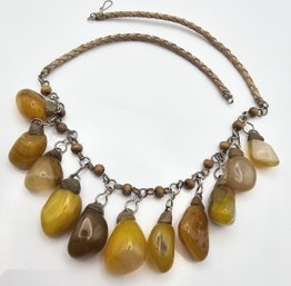 Agate Leather Necklace 50 G