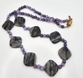 Amethyst Agate Necklace 57.8 G