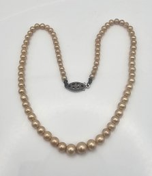 Vintage Pearl Sterling Silver Necklace 7.9 G