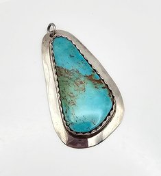 Southwestern Turquoise Sterling Silver Pendant 9.1 G