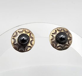 Onyx Sterling Silver Earrings 3.1 G