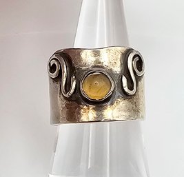 Citrine Sterling Silver Ring Size 6.5 6.3 G