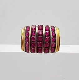 'IBB' Ruby Gold Over Sterling Silver Cocktail Ring Size 5.5 11.1 G