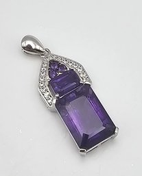 'BBJ' Amethyst Sterling Silver Pendant 4.4 G