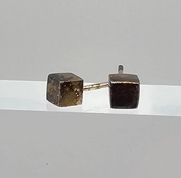 Sterling Silver Cube Earrings 1.3 G