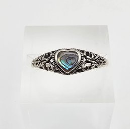 Abalone Sterling Silver Ring Size 8 1.7 G