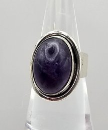 'COF' Amethyst Sterling Silver Ring Size 5.5 5.9 G