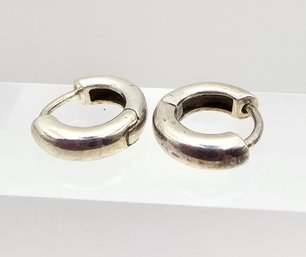 Sterling Silver Hoop Earrings 2.3 G