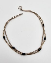 Onyx Liquid Silver Sterling Silver Bracelet 2.2 G