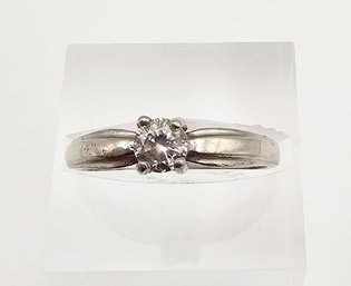 Rhinestone Sterling Silver Cocktail Ring Size 7 1.8 G