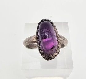 Amethyst Sterling Silver Ring Size 7.5 5 G