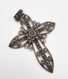 Marcasite Sterling Silver Cross Pendant 9 G