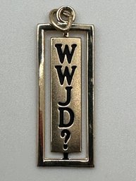 Sterling Silver Gold Color, WWJD Pendant, 1.53 G.