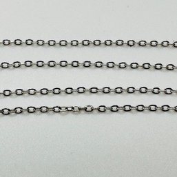 Sterling Silver Adjustable Cable, Link Chain With Square Pendant, Engraved K& RD CN 2.97 G.