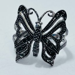 LA Sterling Silver Butterfly Design Ring Size 6. 3.91 G.