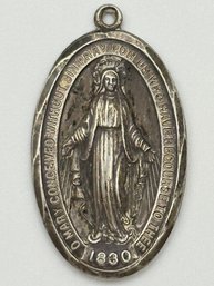 STER Chapel  1830, Sterling Silver O Mary Pendant, 8.84 G.
