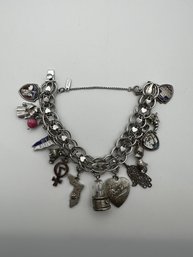 MONET-Sterling Silver Charm Bracelet With Unique Charms 72.19g
