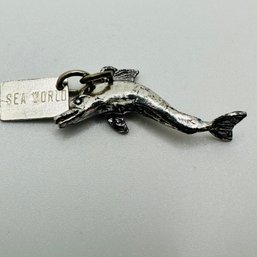 Seaworld  Sterling Silver, Dolphin, Pendant, 2.46 G.