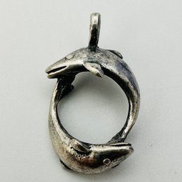 Sterling Silver, Connecting Fish Pendant, 3.27 G.