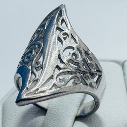 Sterling Silver Filigree Ring Size 9.5. 7.41g