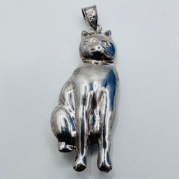 Sterling Silver Cat Pendant, 5.44 G.