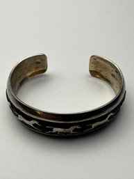 B. WEBB Sterling Silver Cuff Bracelet With Horse Design 25.42g