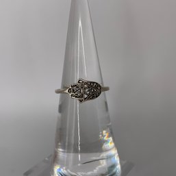 Sterling Silver Hamsa Hand Ring .87g