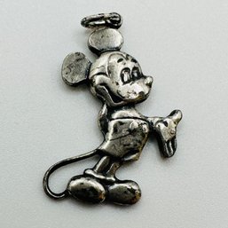 Sterling Silver Mickey Mouse Pendant Engraved Walt Disney Productions 1.66 G.