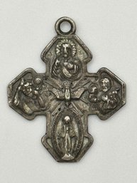 I Am A Catholic -sterling, Silver, Detailed, Intricate Cross Pendant, 4.55 G.