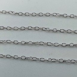 Italy, Sterling Silver Cable Link Necklace With Unknown Marking, 0.72 G.